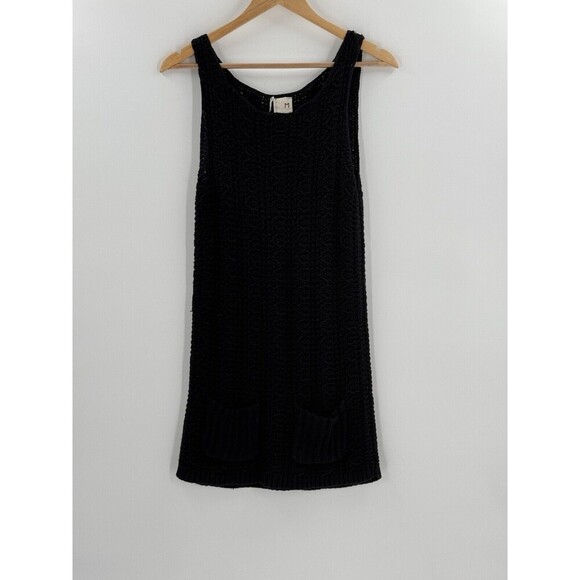 Anthropologie Far Away From Close Navy Sweater Dress Knit Pocket Dress Medium - Picture 2 of 12